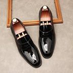 Men's Patent Leather Dress Shoes: Stylish Wedding Penny Loafersyes