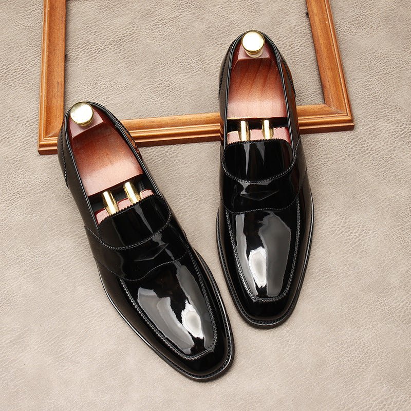 Men's Patent Leather Dress Shoes: Stylish Wedding Penny Loafersyes