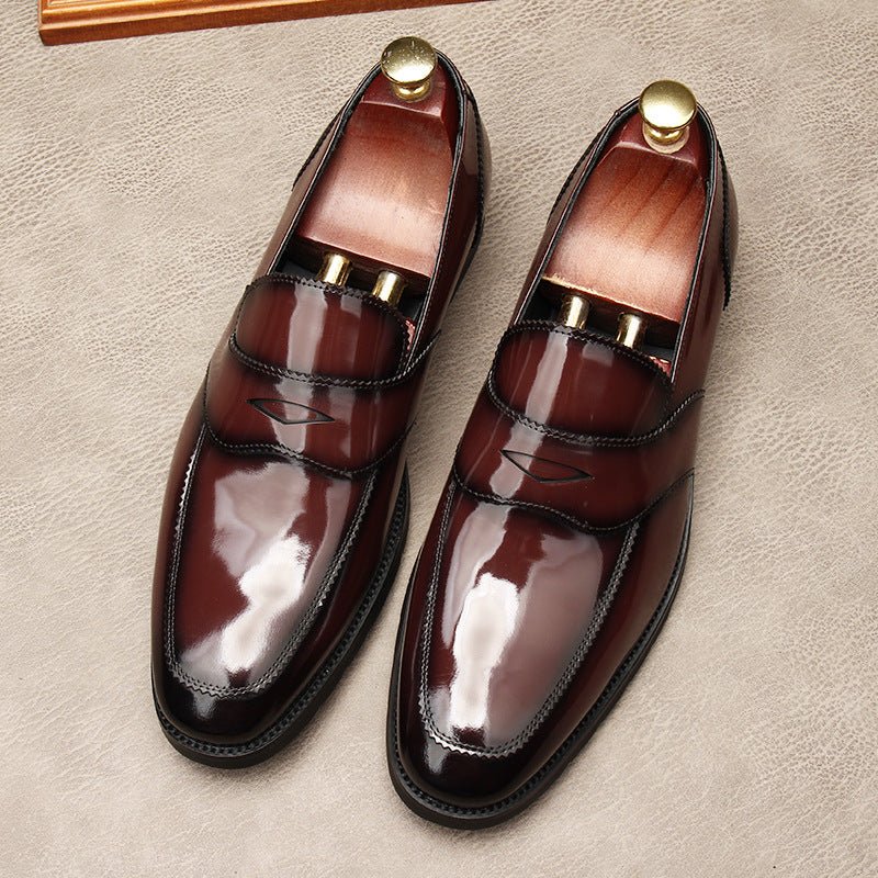 Men's Patent Leather Dress Shoes: Stylish Wedding Penny Loafersyes