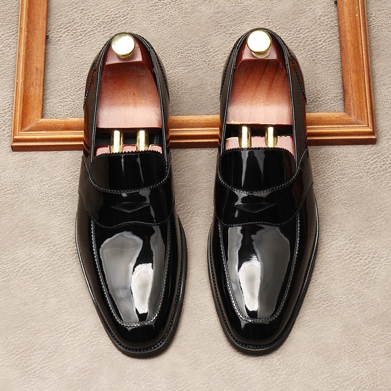 Men's Patent Leather Dress Shoes: Stylish Wedding Penny Loafersyes