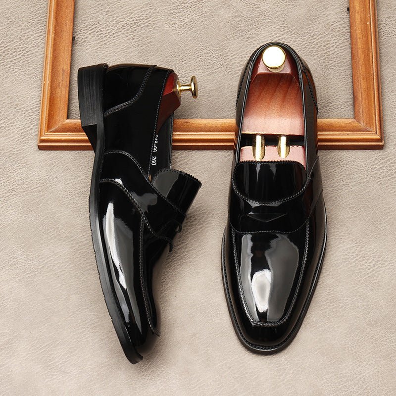 Men's Patent Leather Dress Shoes: Stylish Wedding Penny Loafersyes