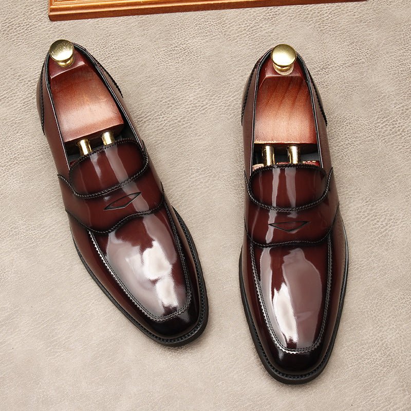 Men's Patent Leather Dress Shoes: Stylish Wedding Penny Loafersyes