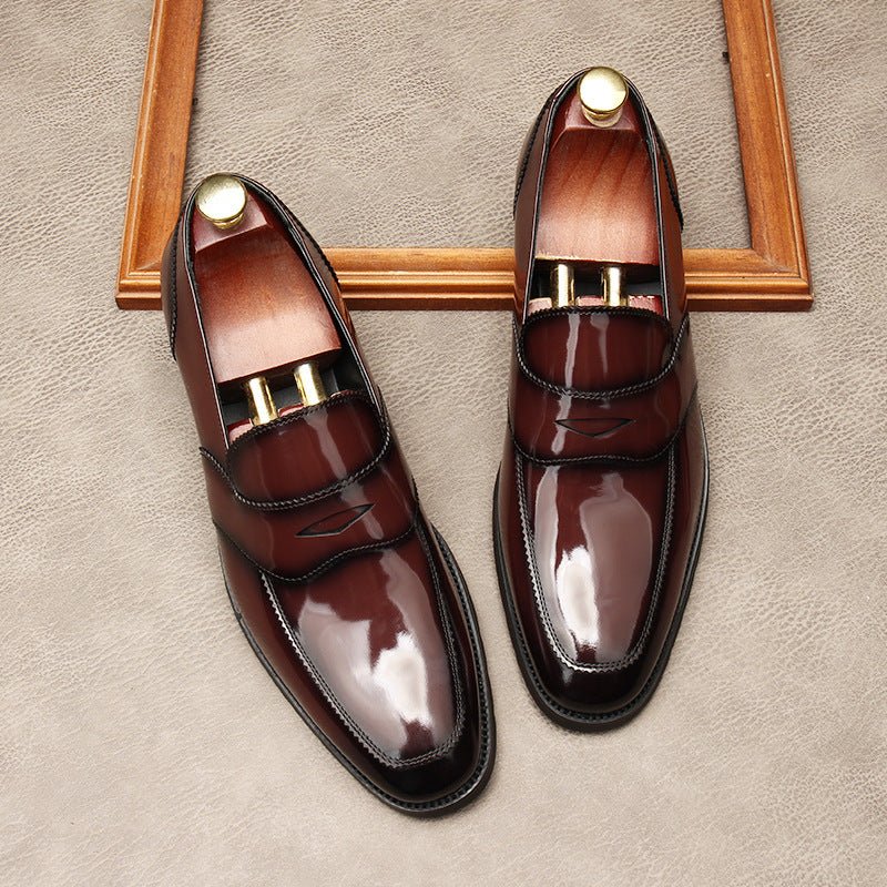 Men's Patent Leather Dress Shoes: Stylish Wedding Penny Loafersyes