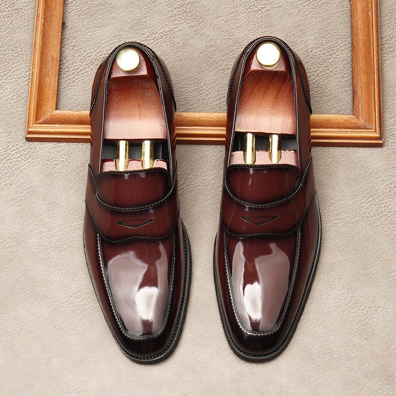 Men's Patent Leather Dress Shoes: Stylish Wedding Penny Loafersyes