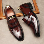 Men's Patent Leather Dress Shoes: Stylish Wedding Penny Loafersyes