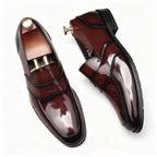 Men's Patent Leather Dress Shoes: Stylish Wedding Penny Loafersyes