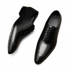 Men's Perforated Derby Shoes: Stylish Wedding Formal Dress Shoesyes