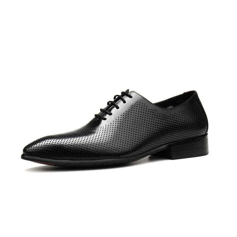 Men's Perforated Derby Shoes: Stylish Wedding Formal Dress Shoesyes