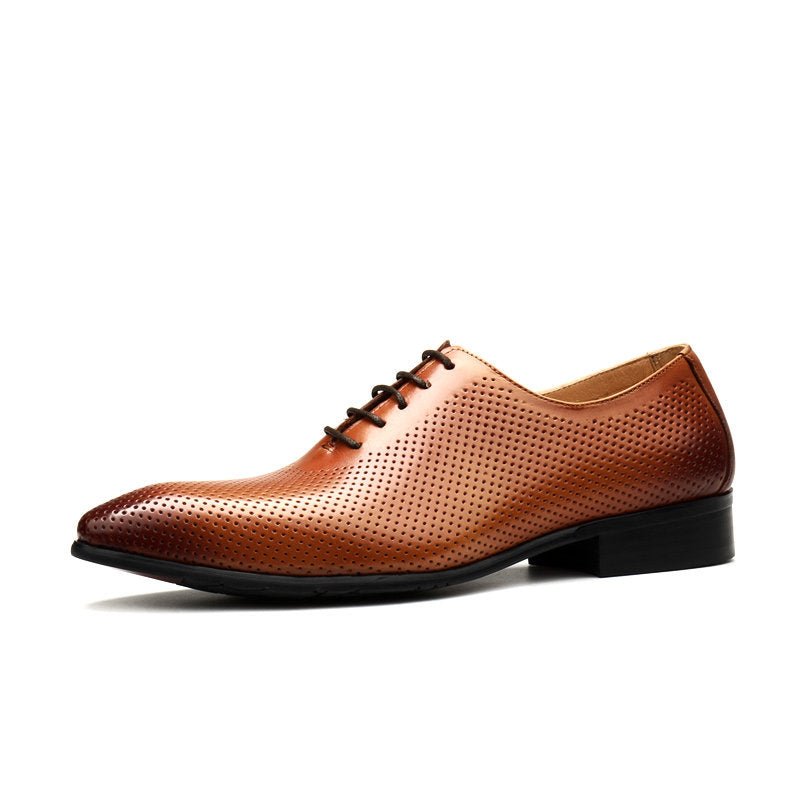 Men's Perforated Derby Shoes: Stylish Wedding Formal Dress Shoesyes
