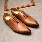 Men's Perforated Derby Shoes: Stylish Wedding Formal Dress Shoesyes