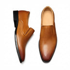 Men's Perforated Dress Shoes: Stylish Pointed Toe Wedding Loafersyes