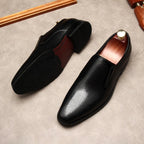 Men's Perforated Dress Shoes: Stylish Pointed Toe Wedding Loafersyes