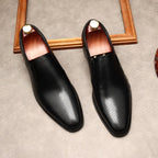 Men's Perforated Dress Shoes: Stylish Pointed Toe Wedding Loafersyes