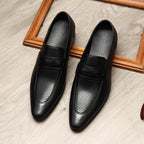 Men's Perforated Dress Shoes: Stylish Wedding Penny Loafersyes