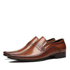 Men's Perforated Slip - On Dress Shoes: Stylish Pointed Toe Wedding Loafersyes