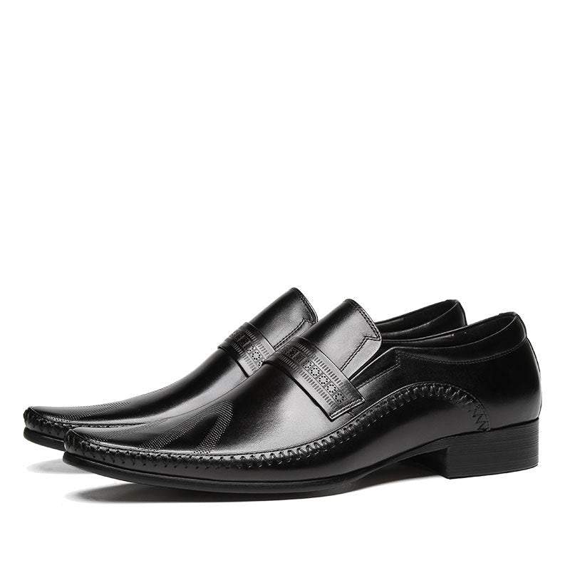 Men's Perforated Slip - On Dress Shoes: Stylish Pointed Toe Wedding Loafersyes