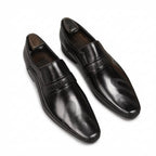 Men's Perforated Slip - On Dress Shoes: Stylish Pointed Toe Wedding Loafersyes