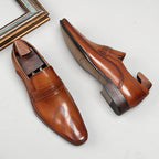 Men's Perforated Slip - On Dress Shoes: Stylish Pointed Toe Wedding Loafersyes