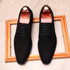 Men's Plain Toe Suede Derby: Stylish Wedding Formal Dress Shoesyes