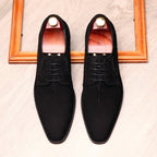 Men's Plain Toe Suede Derby: Stylish Wedding Formal Dress Shoesyes
