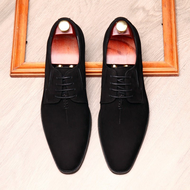 Men's Plain Toe Suede Derby: Stylish Wedding Formal Dress Shoesyes