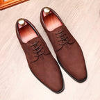 Men's Plain Toe Suede Derby: Stylish Wedding Formal Dress Shoesyes