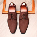 Men's Plain Toe Suede Derby: Stylish Wedding Formal Dress Shoesyes