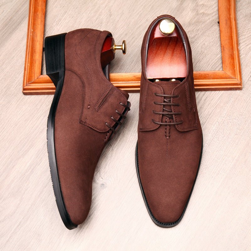 Men's Plain Toe Suede Derby: Stylish Wedding Formal Dress Shoesyes