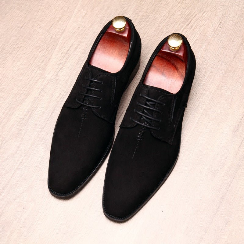 Men's Plain Toe Suede Derby: Stylish Wedding Formal Dress Shoesyes