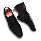 Men's Plain Toe Suede Derby: Stylish Wedding Formal Dress Shoesyes