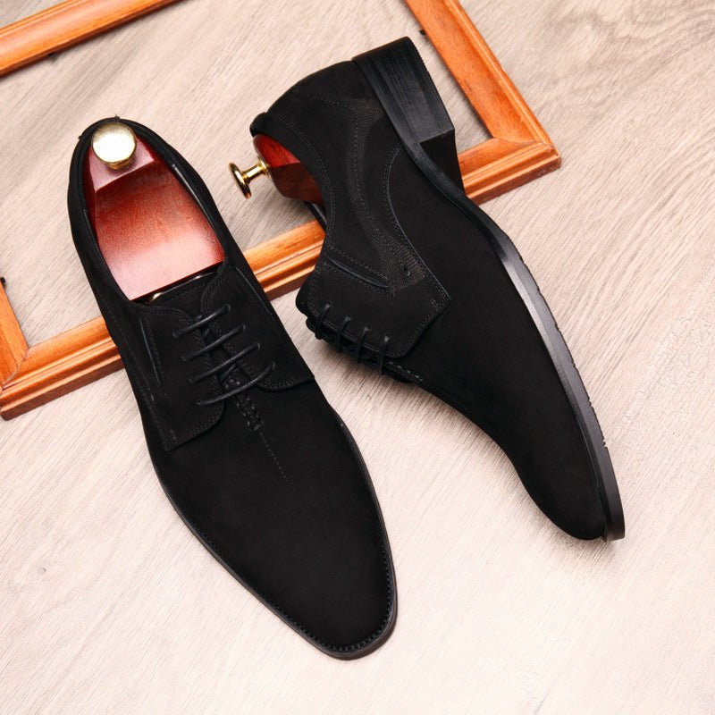 Men's Plain Toe Suede Derby: Stylish Wedding Formal Dress Shoesyes