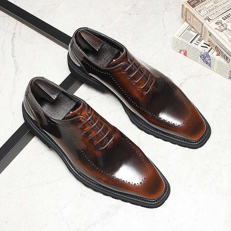 Men's Platform Carved Oxfords: Fashion Bold Gala - Ready Dress Shoesyes