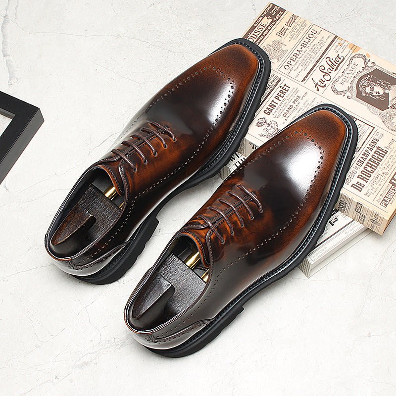 Men's Platform Carved Oxfords: Fashion Bold Gala - Ready Dress Shoesyes