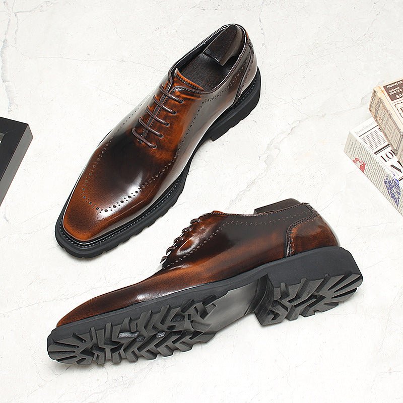 Men's Platform Carved Oxfords: Fashion Bold Gala - Ready Dress Shoesyes