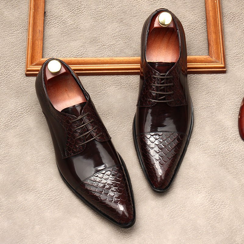Men's Pointed Cap - Toe Derby Shoes: Stylish Wedding Formal Dress Shoesyes