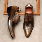 Men's Pointed Cap - Toe Derby Shoes: Stylish Wedding Formal Dress Shoesyes