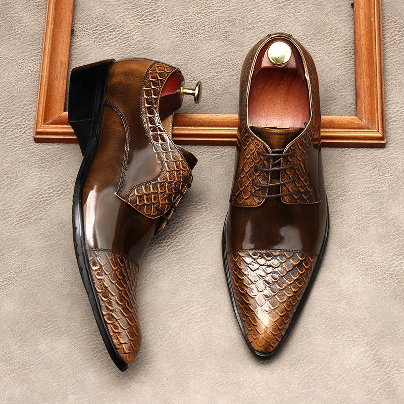 Men's Pointed Cap - Toe Derby Shoes: Stylish Wedding Formal Dress Shoesyes