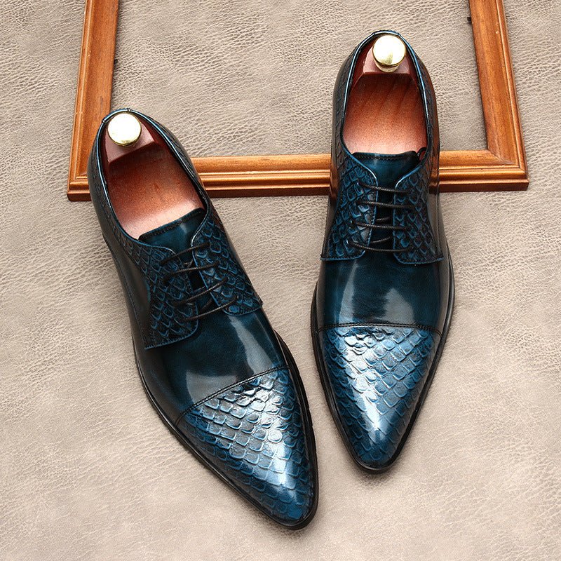 Men's Pointed Cap - Toe Derby Shoes: Stylish Wedding Formal Dress Shoesyes