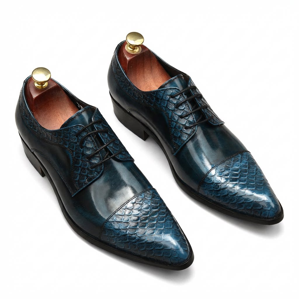 Men's Pointed Cap - Toe Derby Shoes: Stylish Wedding Formal Dress Shoesyes