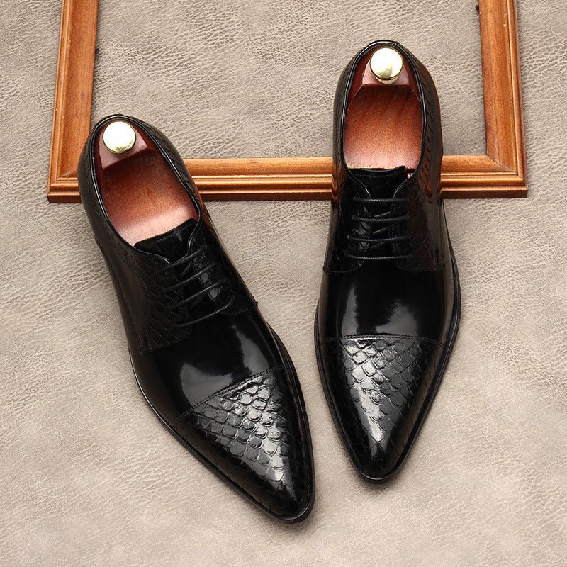 Men's Pointed Cap - Toe Derby Shoes: Stylish Wedding Formal Dress Shoesyes