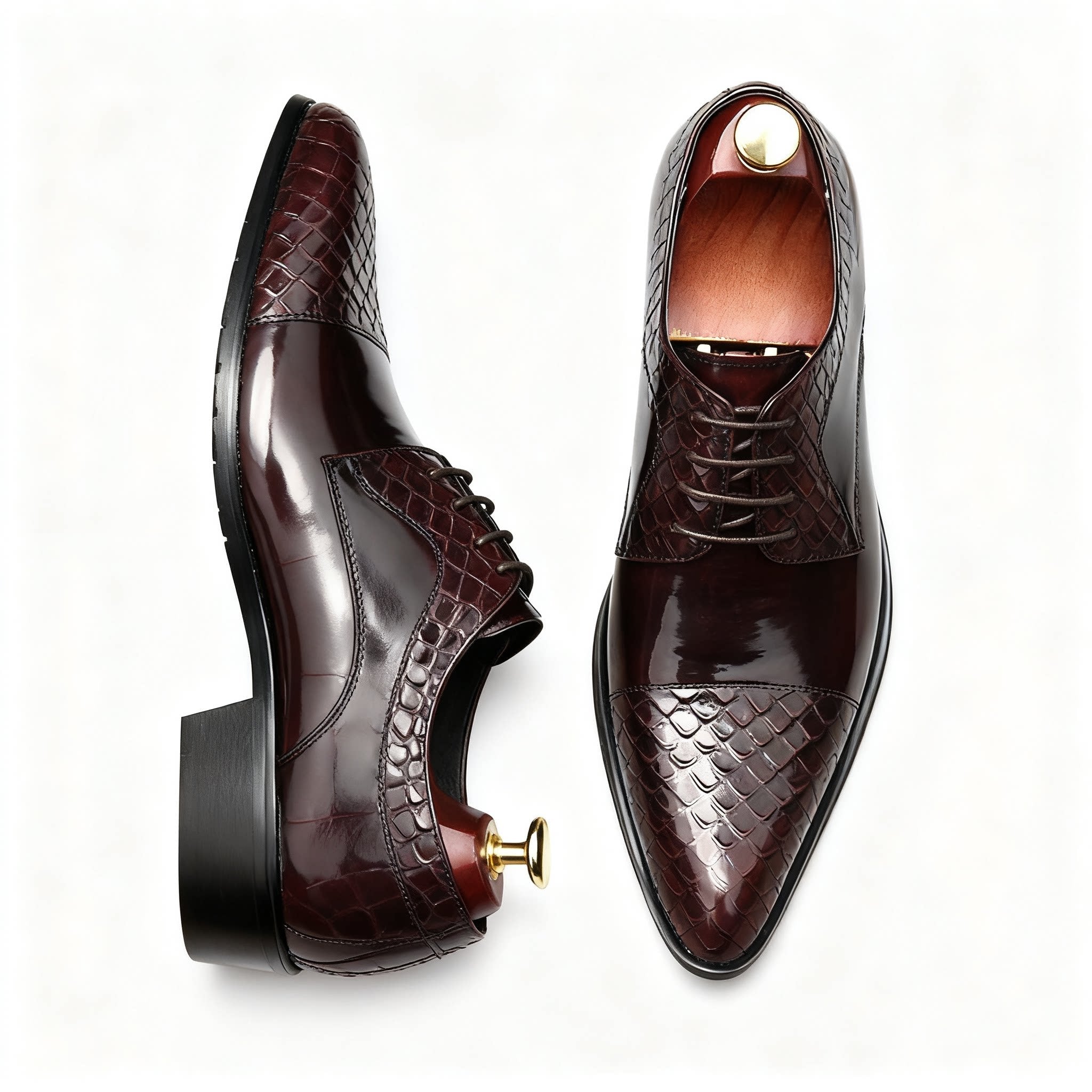 Men's Pointed Cap - Toe Derby Shoes: Stylish Wedding Formal Dress Shoesyes