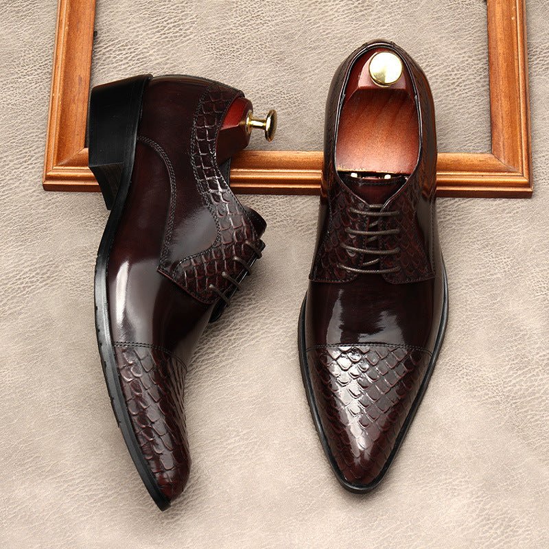 Men's Pointed Cap - Toe Derby Shoes: Stylish Wedding Formal Dress Shoesyes