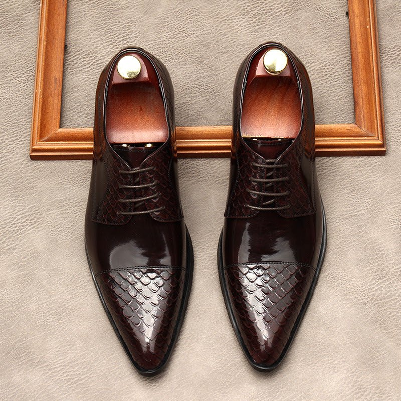 Men's Pointed Cap - Toe Derby Shoes: Stylish Wedding Formal Dress Shoesyes