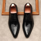 Men's Pointed Cap - Toe Derby Shoes: Stylish Wedding Formal Dress Shoesyes
