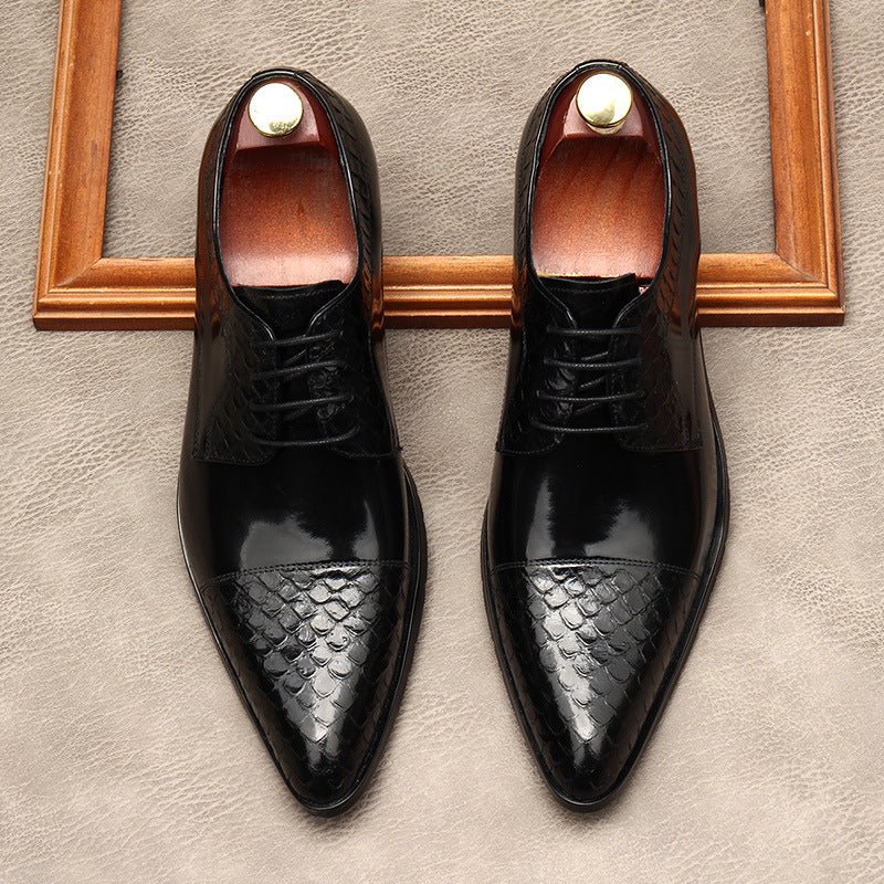 Men's Pointed Cap - Toe Derby Shoes: Stylish Wedding Formal Dress Shoesyes