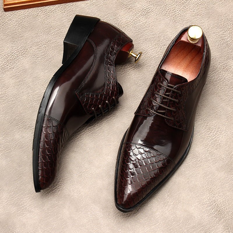 Men's Pointed Cap - Toe Derby Shoes: Stylish Wedding Formal Dress Shoesyes
