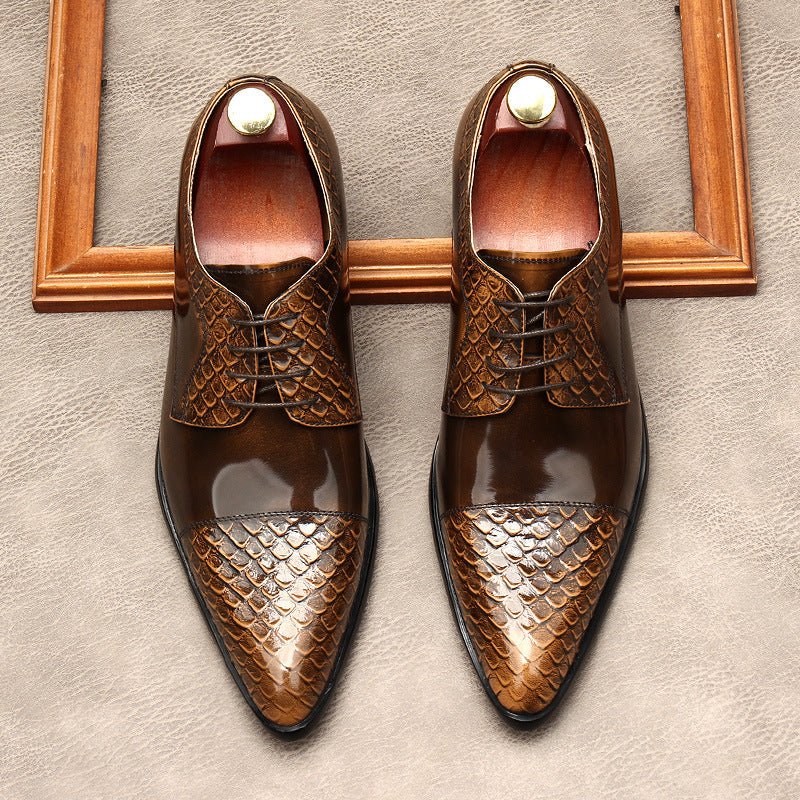Men's Pointed Cap - Toe Derby Shoes: Stylish Wedding Formal Dress Shoesyes