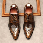 Men's Pointed Cap - Toe Derby Shoes: Stylish Wedding Formal Dress Shoesyes