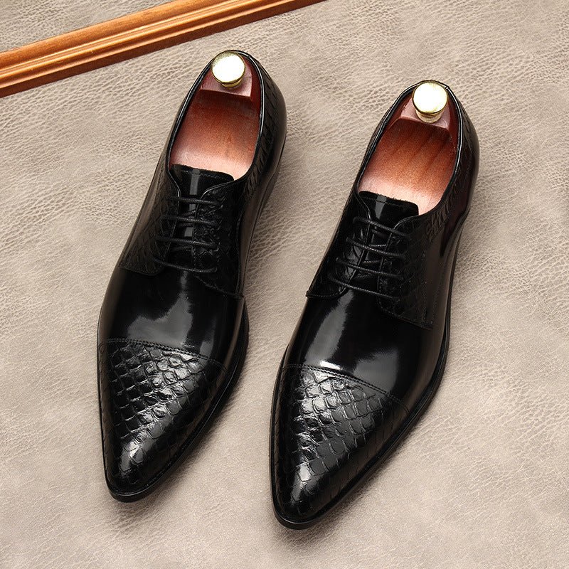 Men's Pointed Cap - Toe Derby Shoes: Stylish Wedding Formal Dress Shoesyes