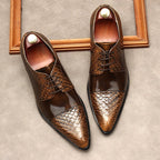 Men's Pointed Cap - Toe Derby Shoes: Stylish Wedding Formal Dress Shoesyes